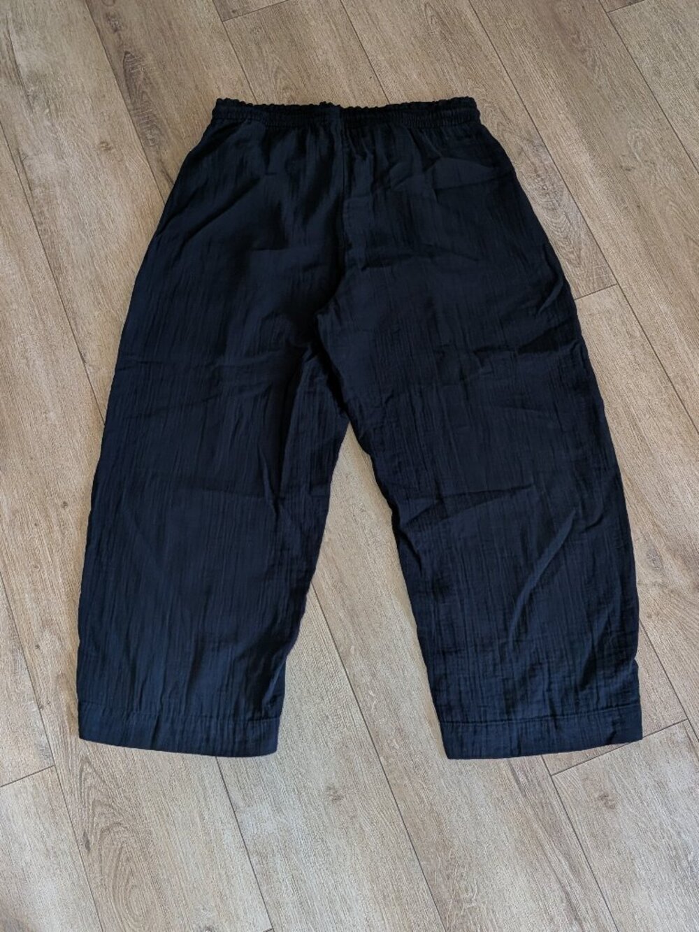 NWT Old Navy High-Waisted Crinkle Gauze Barrel Ankle Pants Black #880219 size LP - Picture 8 of 11